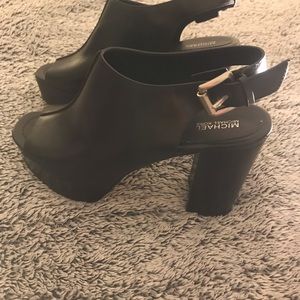 Michael Kors platform block heel open toe heels